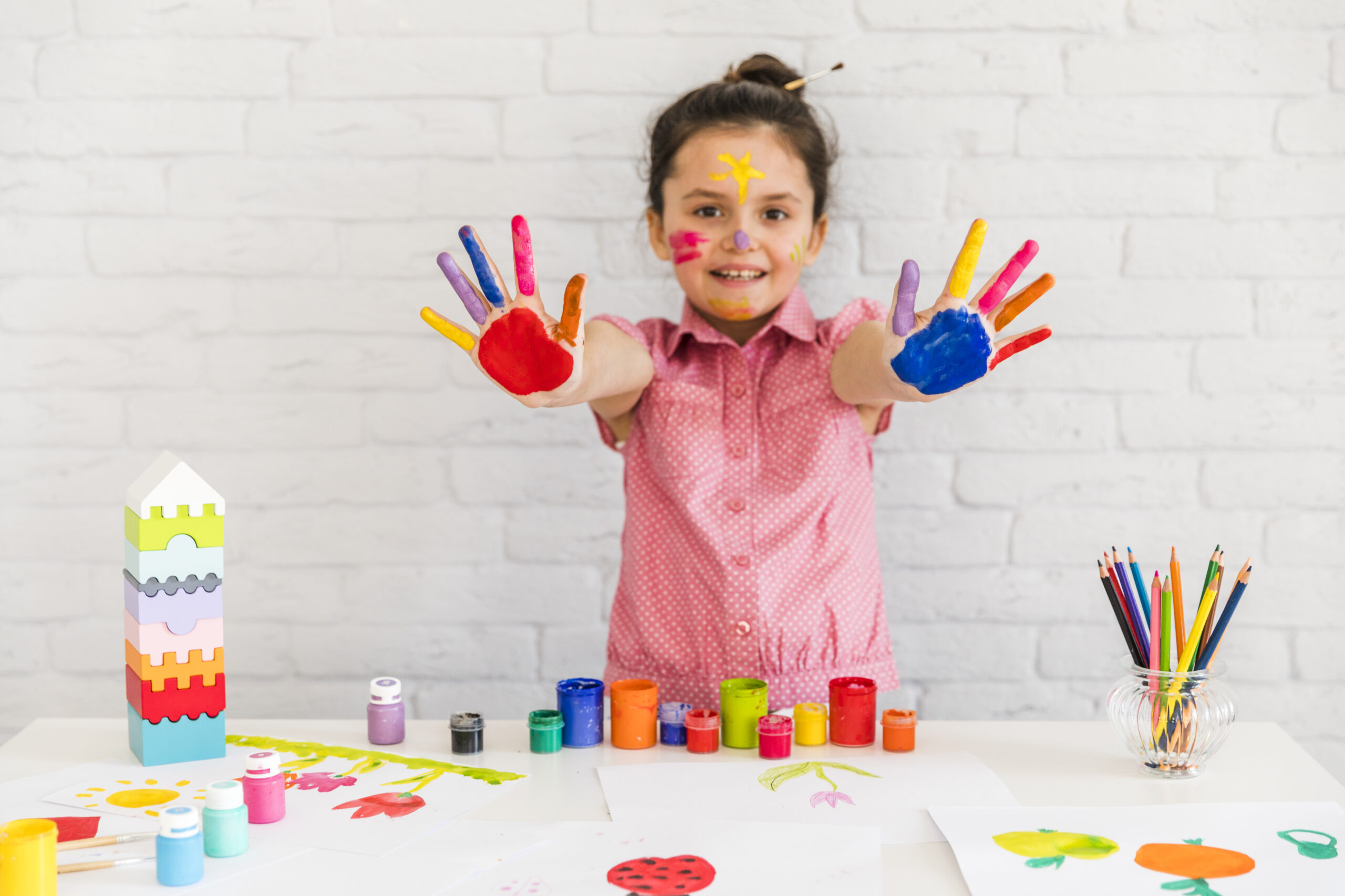 Children doing arts and crafts